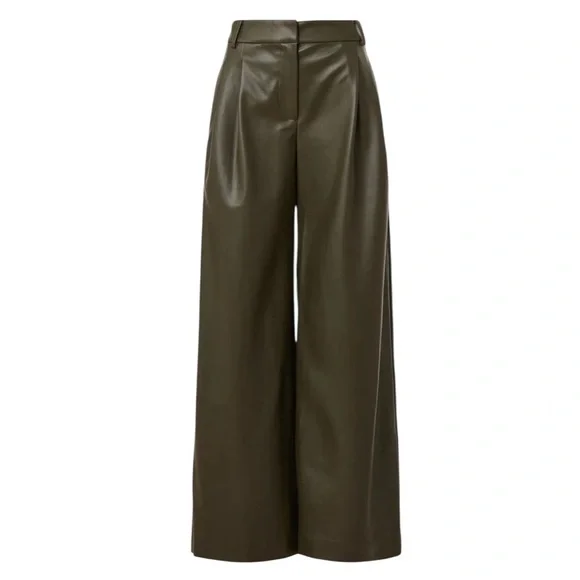 Saunders- Olive Green Faux Leather Pants Size 6